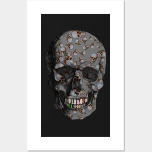 Happy Skulls Random Pattern (Gray) Posters and Art